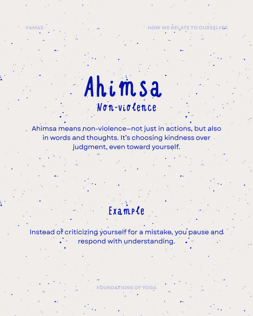 Simple guide to Yamas and Niyamas in yoga philosophy with practical life examples by Kristiana Pinne